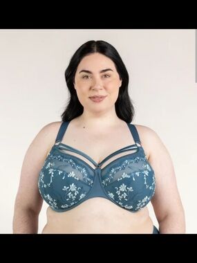 Tasha FlexWire Plunge Bra, Teal